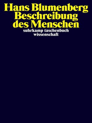 cover image of Beschreibung des Menschen